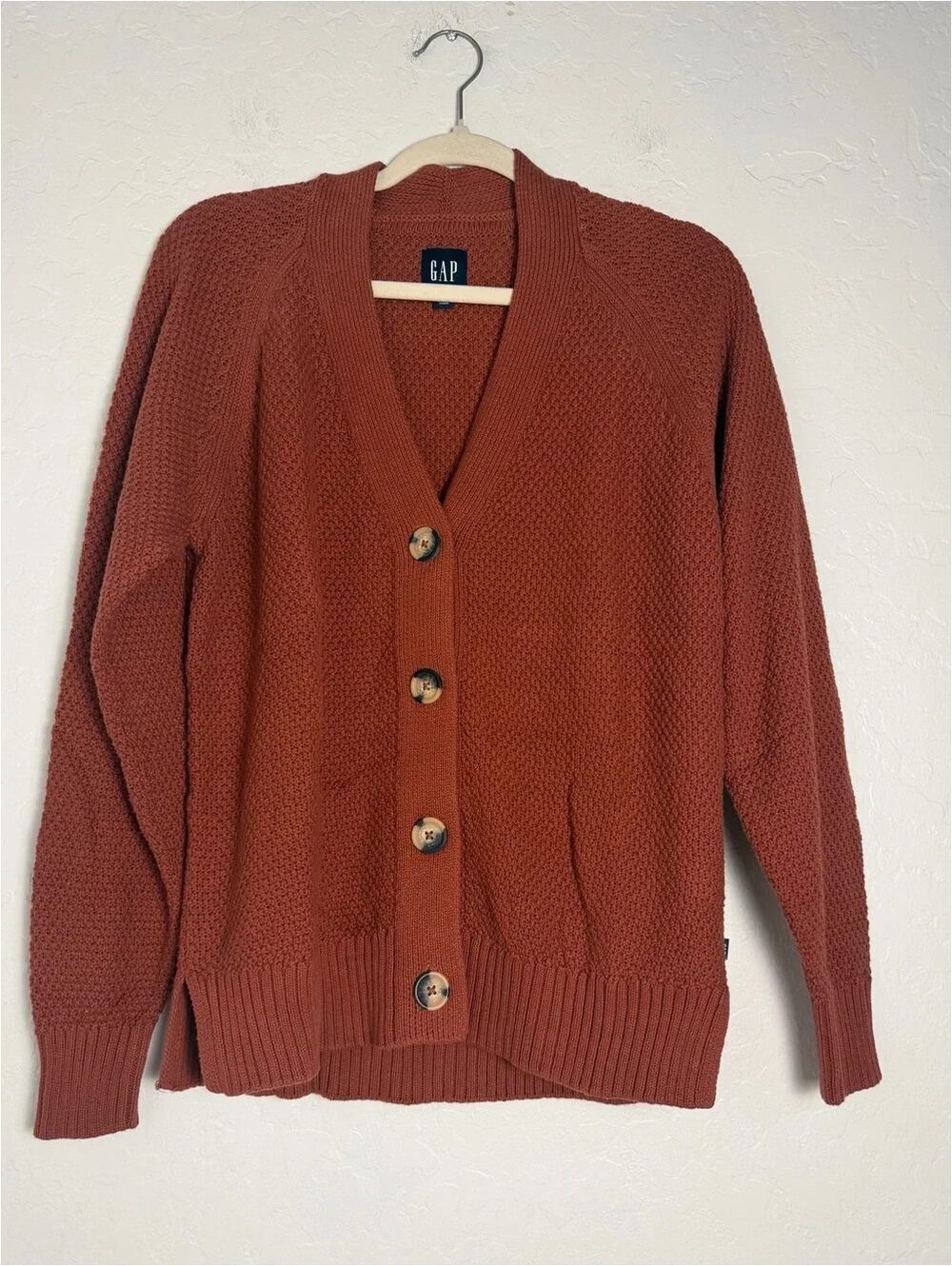 GAP Women's Chunky Knit Cardigan Sweater S Rust